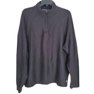 CREMIEUX CLASSICS Mens XL 1/4 Zip Pullover Sweater Stripe Cotton Knit Casual